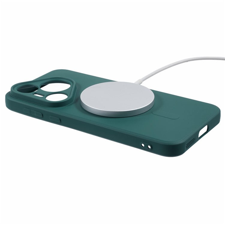 For Huawei Pura 70 Case Shockproof TPU Phone Cover Compatible with MagSafe - Dark Green