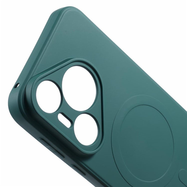 For Huawei Pura 70 Case Shockproof TPU Phone Cover Compatible with MagSafe - Dark Green