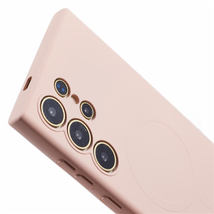 For Samsung Galaxy S24 Ultra Case Shockproof TPU Phone Cover Compatible with MagSafe - Pink