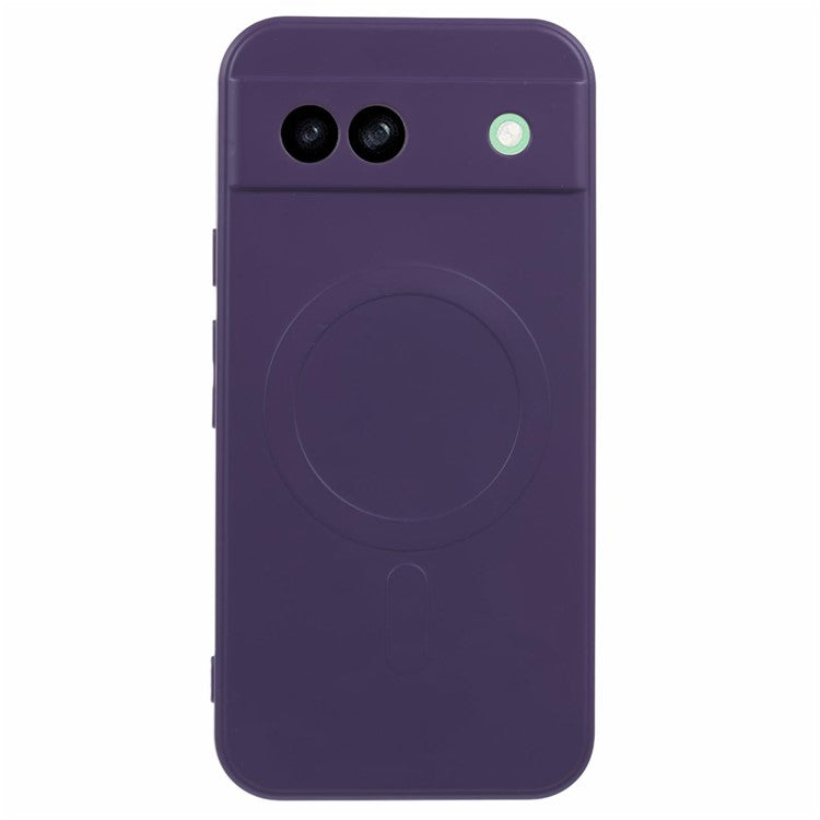 For Google Pixel 8a Case Shockproof TPU Phone Cover Compatible with MagSafe - Dark Purple