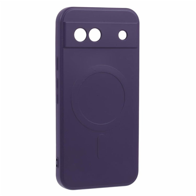 For Google Pixel 8a Case Shockproof TPU Phone Cover Compatible with MagSafe - Dark Purple