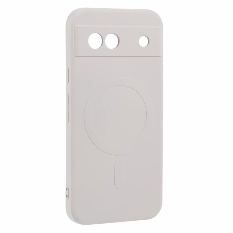 For Google Pixel 8a Case Shockproof TPU Phone Cover Compatible with MagSafe - White