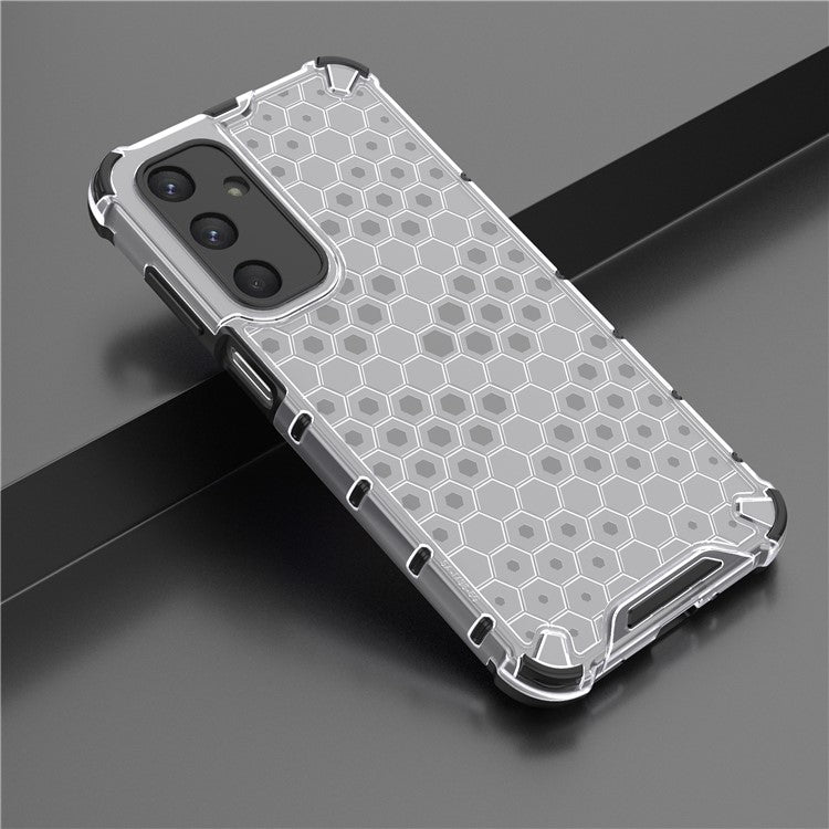 For Samsung Galaxy M35 5G Case PC+TPU Phone Cover Honeycomb Shape - Grey