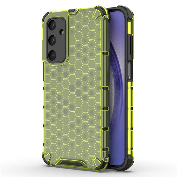 For Samsung Galaxy M35 5G Case PC+TPU Phone Cover Honeycomb Shape - Green