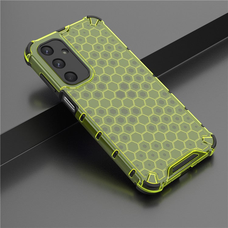 For Samsung Galaxy M35 5G Case PC+TPU Phone Cover Honeycomb Shape - Green