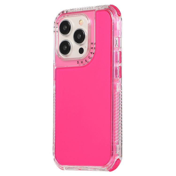 For iPhone 16 Pro Case Corners Impact Protection PC+TPU Clear Phone Cover - Rose