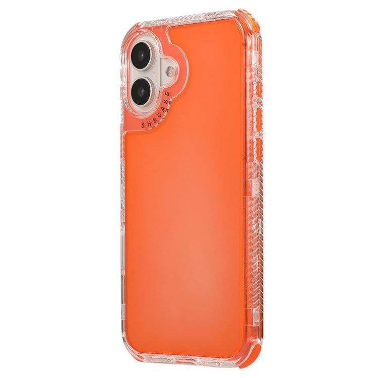 For iPhone 16 Plus Case Corners Impact Protection PC+TPU Clear Phone Cover - Orange