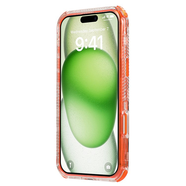 For iPhone 16 Plus Case Corners Impact Protection PC+TPU Clear Phone Cover - Orange