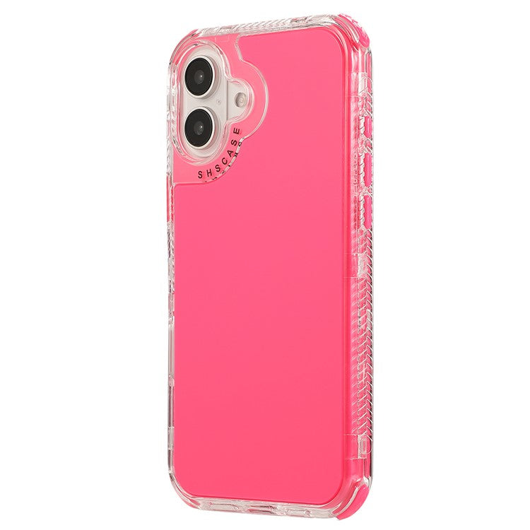 For iPhone 16 Case 3-in-1 Drop-proof PC+TPU Phone Cover - Rose