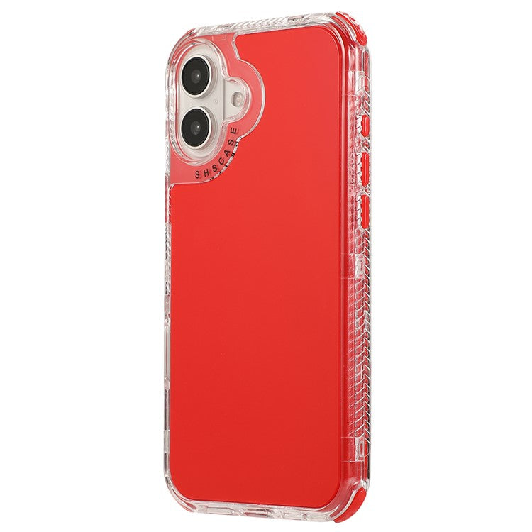 For iPhone 16 Case 3-in-1 Drop-proof PC+TPU Phone Cover - Red