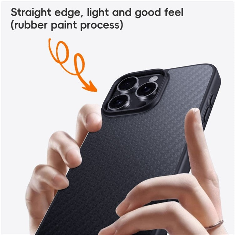 For iPhone 16 Case Compatible MagSafe Shockproof TPU+Aramid Fiber Phone Cover Carbon Fiber Texture