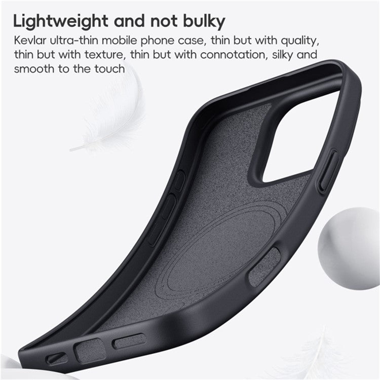 For iPhone 16 Case Compatible MagSafe Shockproof TPU+Aramid Fiber Phone Cover Carbon Fiber Texture