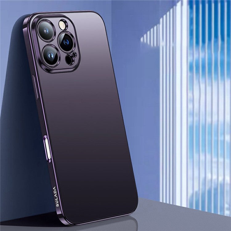 SULADA For iPhone 16 Pro Case Electroplated AG Matte Anti-Fingerprint TPU Phone Cover - Purple