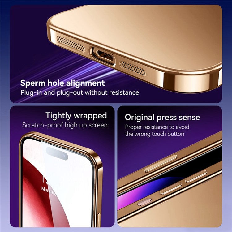SULADA For iPhone 16 Pro Case Electroplated AG Matte Anti-Fingerprint TPU Phone Cover - Purple