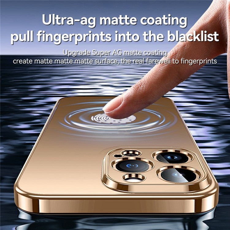 SULADA For iPhone 16 Pro Case Electroplated AG Matte Anti-Fingerprint TPU Phone Cover - Purple