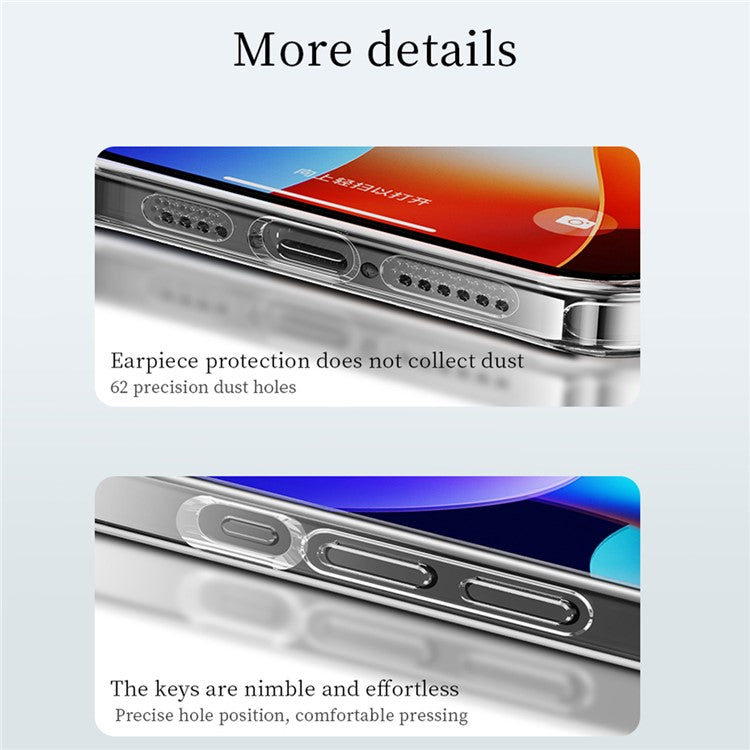 SULADA For iPhone 16 Plus Clear Case TPU +Tempered Glass Shockproof Phone Case - Transparent Black