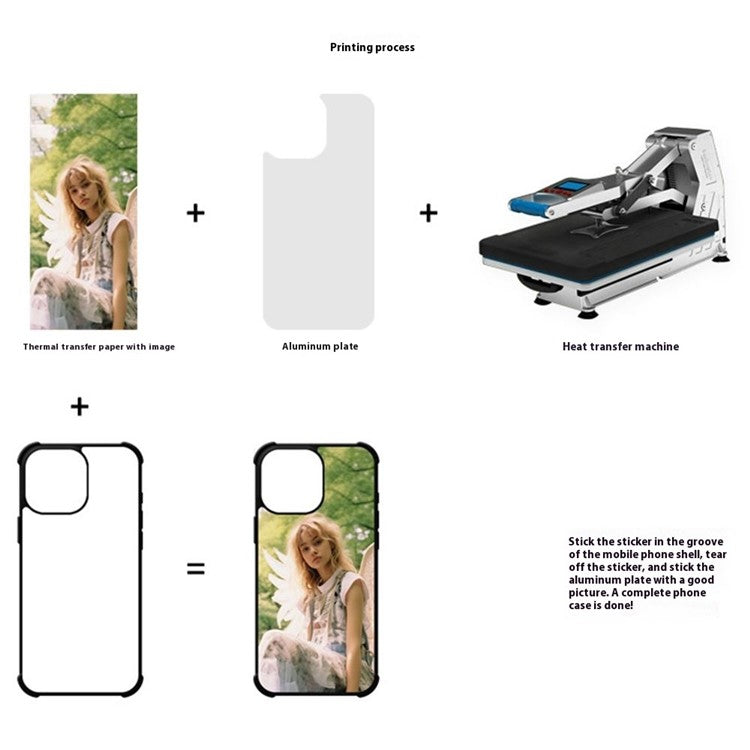 10Pcs / Pack For iPhone 16 Pro Case Four Corners Anti-Drop PC+TPU Phone Cover Support Heat Transfer Printing