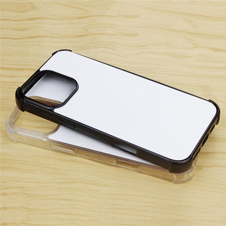 10Pcs / Pack For iPhone 16 Pro Case Four Corners Anti-Drop PC+TPU Phone Cover Support Heat Transfer Printing
