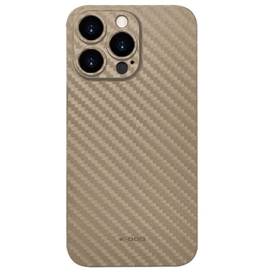 KZDOO For iPhone 16 Pro Compatible with MagSafe Carbon Fiber Texture Ultra Thin PP Phone Cover - Gold
