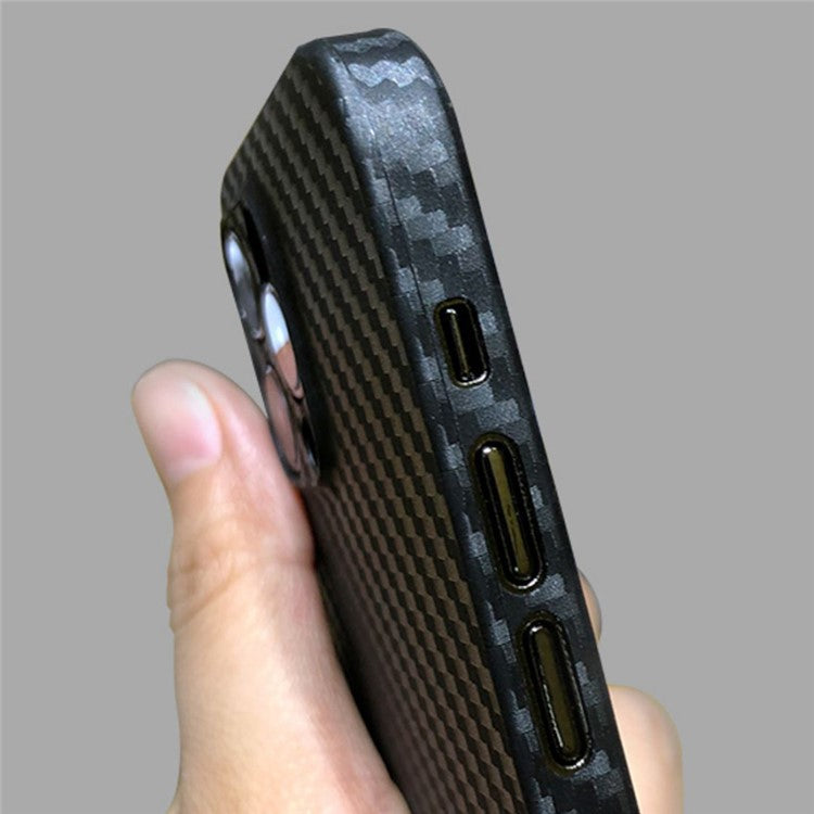 KZDOO For iPhone 16 Pro Compatible with MagSafe Carbon Fiber Texture Ultra Thin PP Phone Cover - Gold