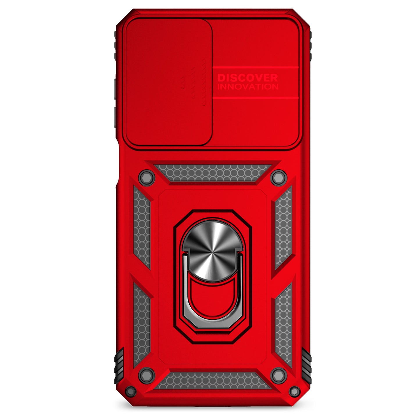 For Samsung Galaxy A16 5G / A16 4G Case PC + TPU Phone Cover Lens Ultimate Protection Kickstand - Red