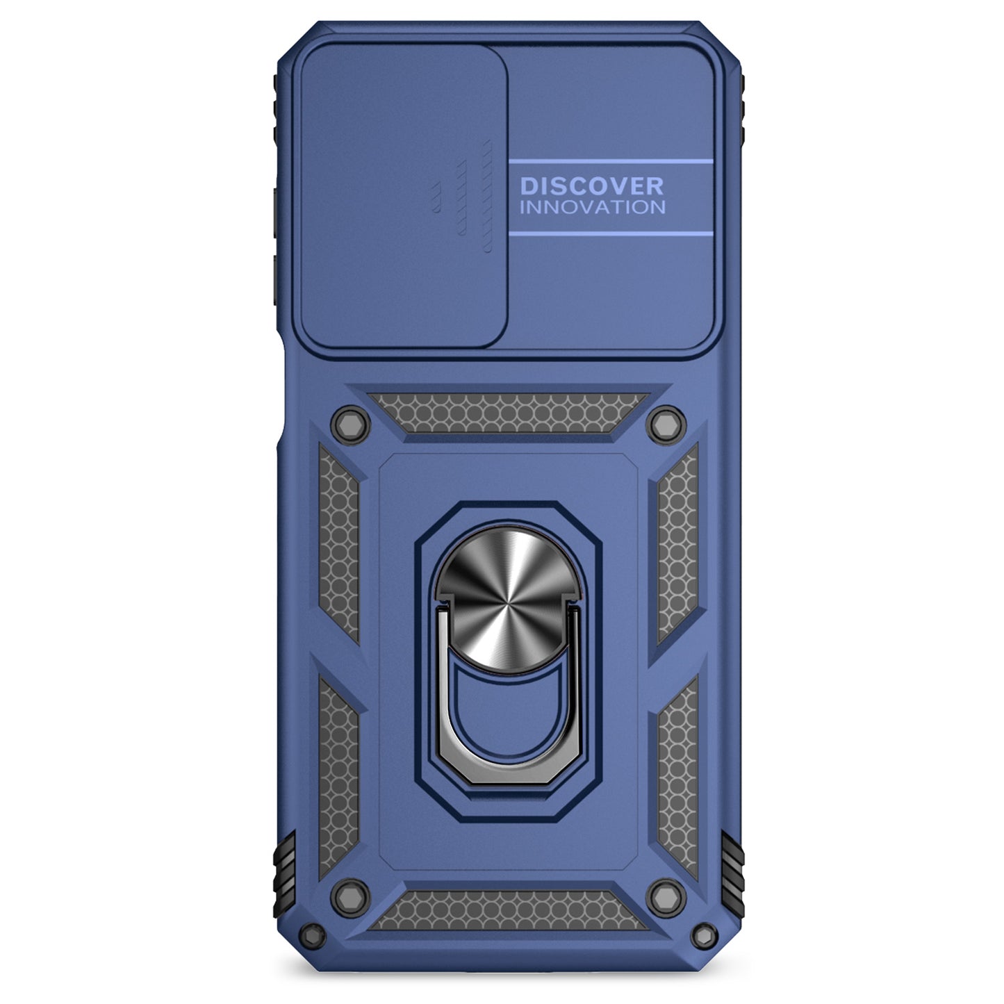 For Samsung Galaxy A16 5G / A16 4G Case PC + TPU Phone Cover Lens Ultimate Protection Kickstand - Blue