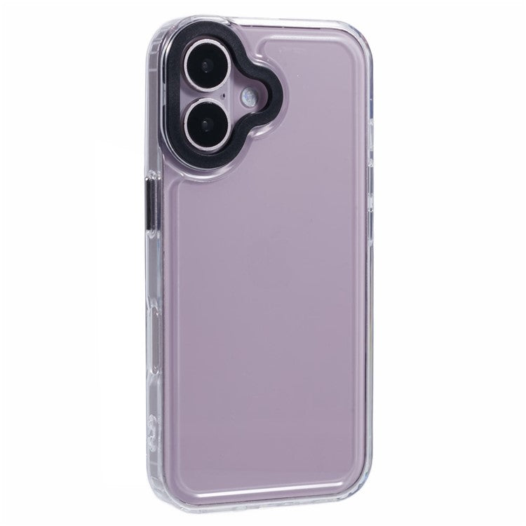 For iPhone 16 Clear Phone Case PC+TPU Hybrid Back Cover - Transparent