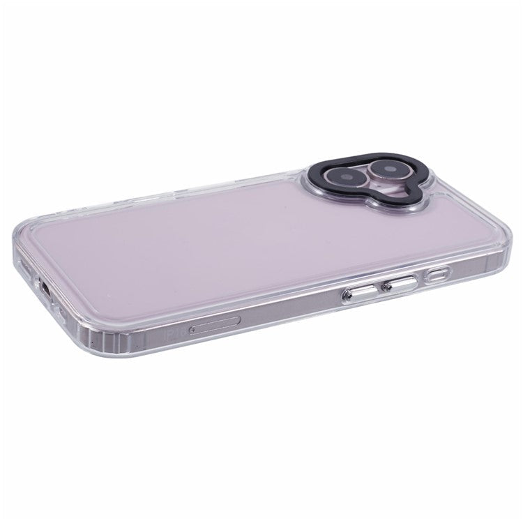 For iPhone 16 Clear Phone Case PC+TPU Hybrid Back Cover - Transparent