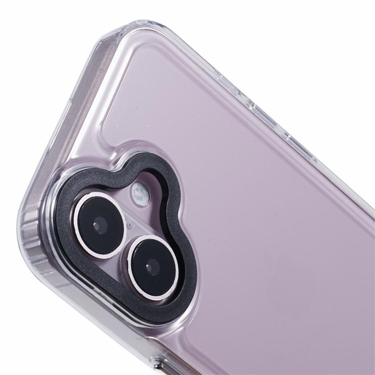 For iPhone 16 Clear Phone Case PC+TPU Hybrid Back Cover - Transparent