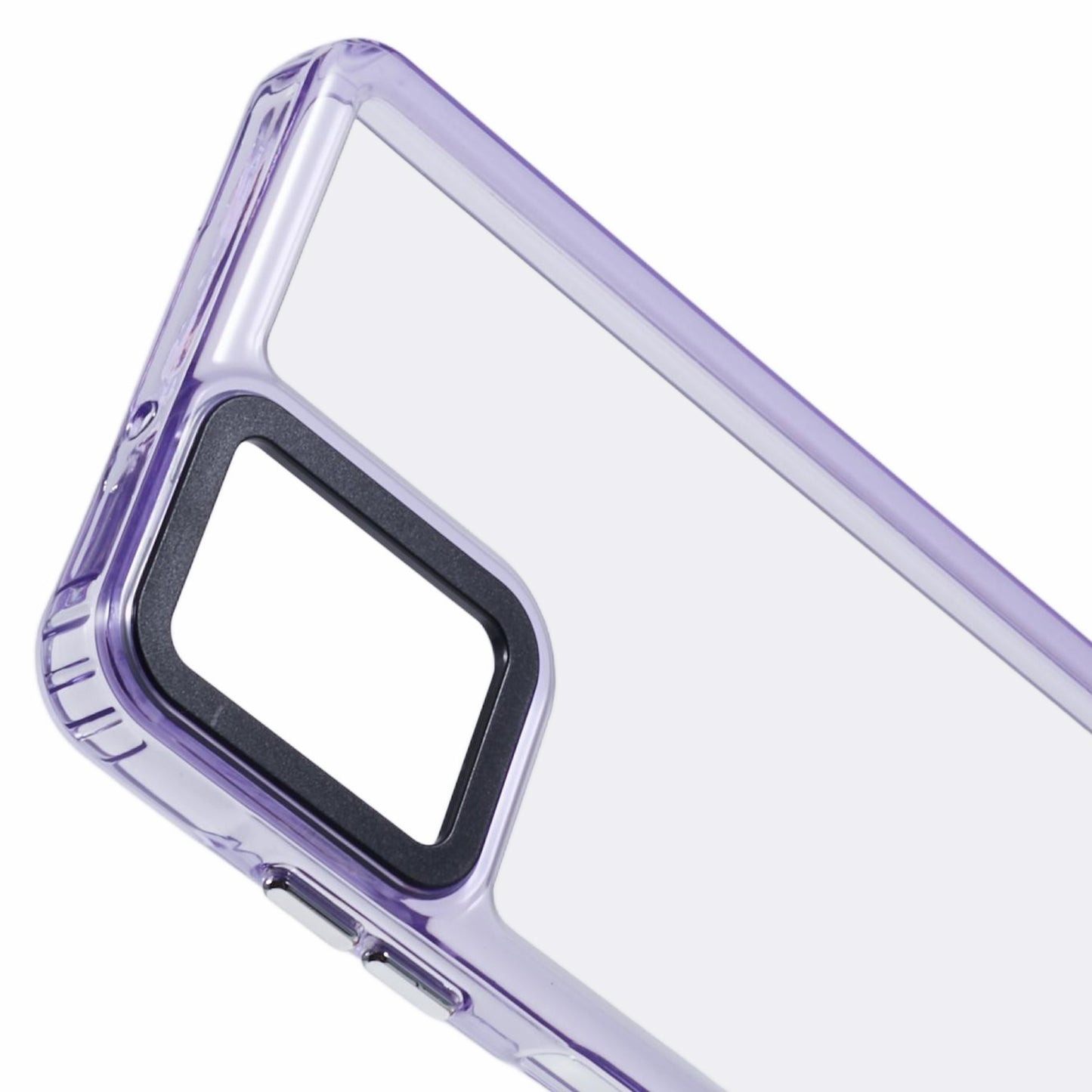 For Samsung Galaxy A06 Clear Phone Case PC+TPU Hybrid Back Cover - Transparent Purple