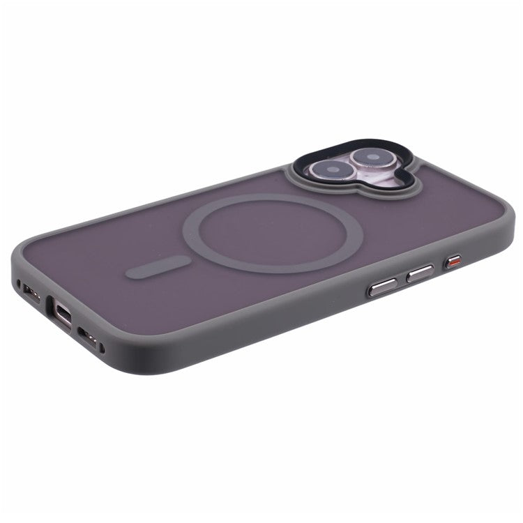 For iPhone 16 Plus Case Compatible with MagSafe TPU+PC Rubberized Finish Phone Cover - Grey