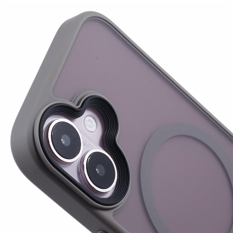 For iPhone 16 Plus Case Compatible with MagSafe TPU+PC Rubberized Finish Phone Cover - Grey