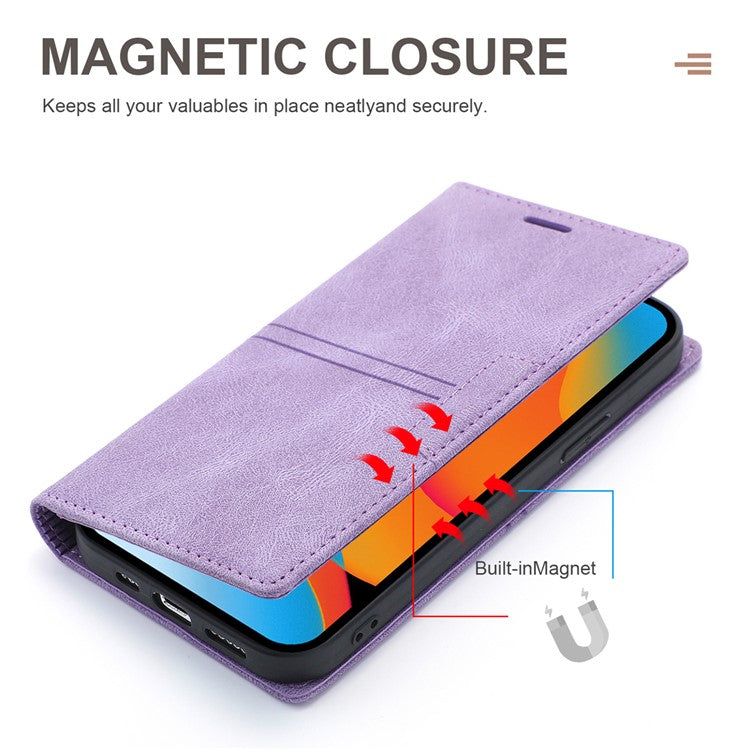 For Google Pixel 9 Pro / Pixel 9 Wallet Case Magnetic Closing Leather Phone Cover - Purple