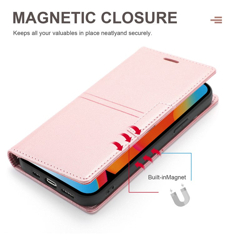 For Google Pixel 9 Pro / Pixel 9 Wallet Case Magnetic Closing Leather Phone Cover - Rose Gold