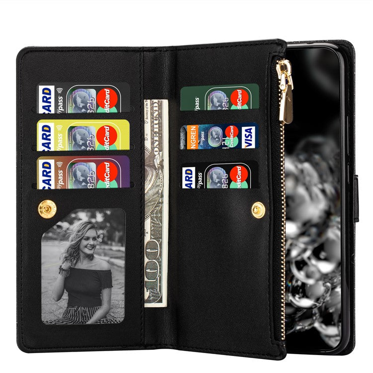 For Google Pixel 9 Pro / Pixel 9 Case Starry Sky Carving Leather Wallet Phone Cover - Black