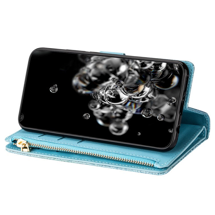 For Google Pixel 9 Pro XL Case Starry Sky Carving Leather Wallet Phone Cover - Blue