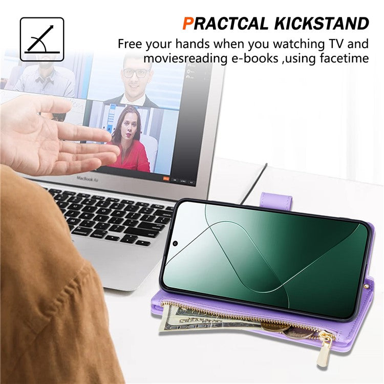 For Google Pixel 9 Pro / Pixel 9 Case Rhombus Stitching Leather Wallet Phone Cover with Long / Short Strap - Light Purple