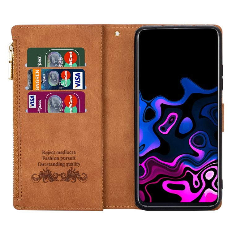 For Google Pixel 9 Pro XL Wallet Case Color Splicing Leather Phone Cover with Stand - Brown