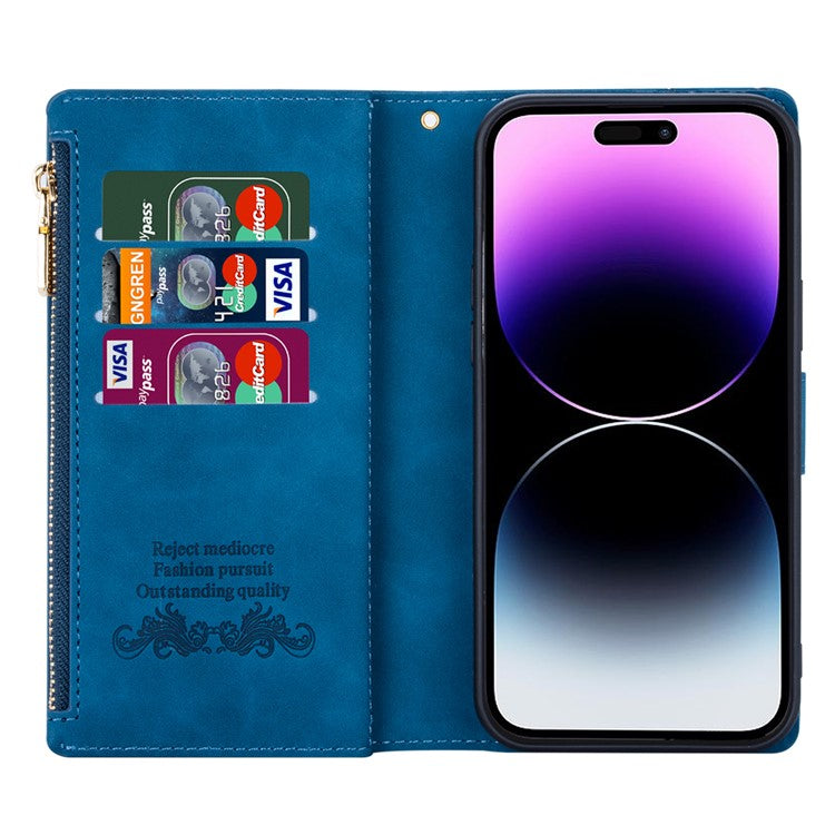 For iPhone 16 Wallet Case Color Splicing Leather Phone Cover with Stand - Blue