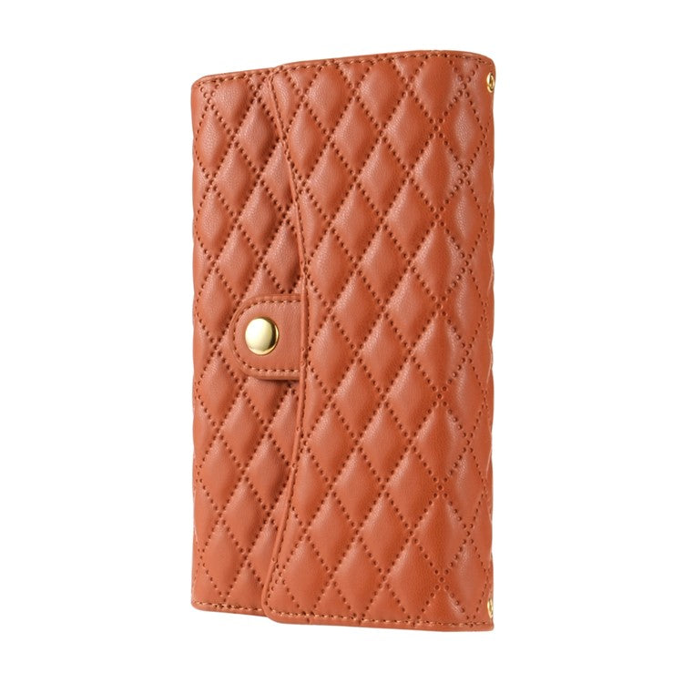 BKS-002 For Google Pixel 9 / 9 Pro Wallet Case PU Leather Stand Phone Cover with Shoulder Strap - Brown