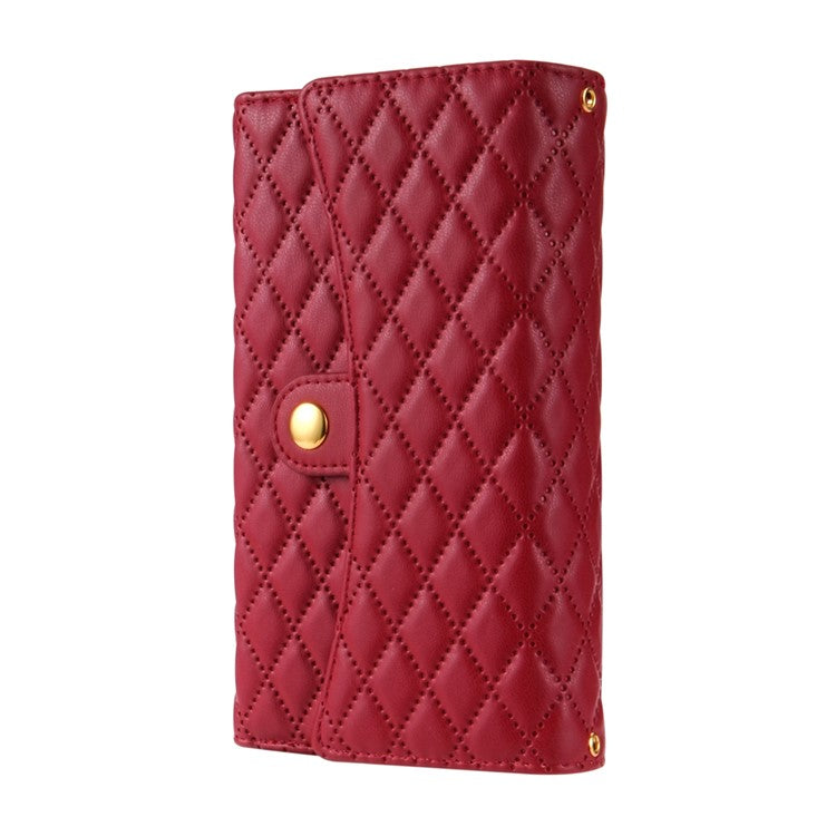 BKS-002 For Google Pixel 9 / 9 Pro Wallet Case PU Leather Stand Phone Cover with Shoulder Strap - Red