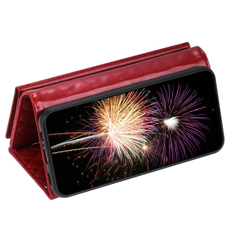BKS-002 For Google Pixel 9 Pro XL Wallet Case PU Leather Stand Phone Cover with Shoulder Strap - Red