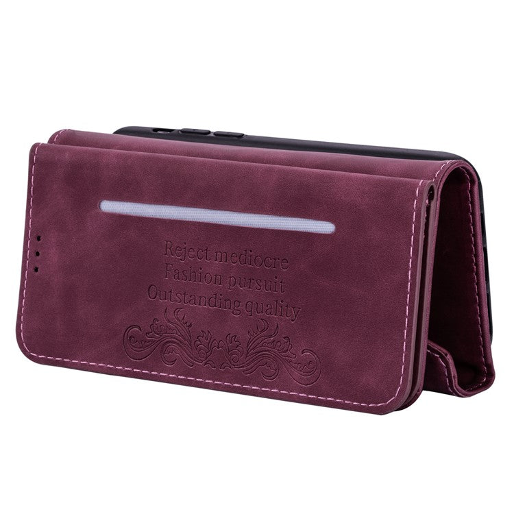 N.BEKUS For iPhone 16 Plus Cases Skin-Touch Leather Wallet Phone Cover with Straps - Wine Red