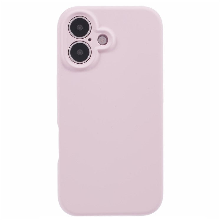 For iPhone 16 Plus Case PC+Liquid Silicone Protective Phone Cover with Microfiber Lining - Pink