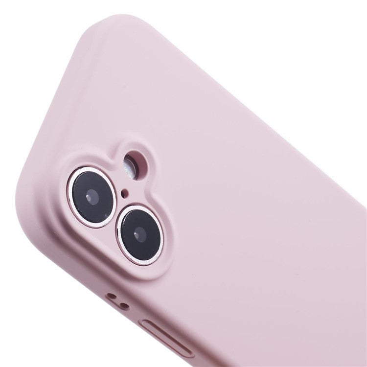 For iPhone 16 Plus Case PC+Liquid Silicone Protective Phone Cover with Microfiber Lining - Pink