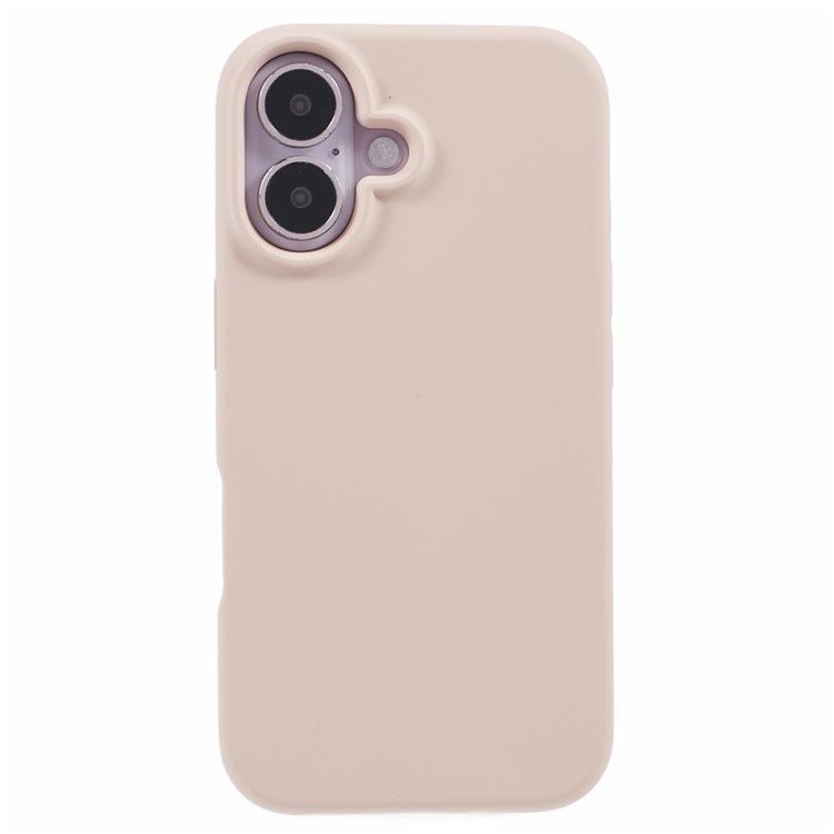 For iPhone 16 Case PC+Liquid Silicone Anti-Scratch Lining Phone Cover - Grey Pink