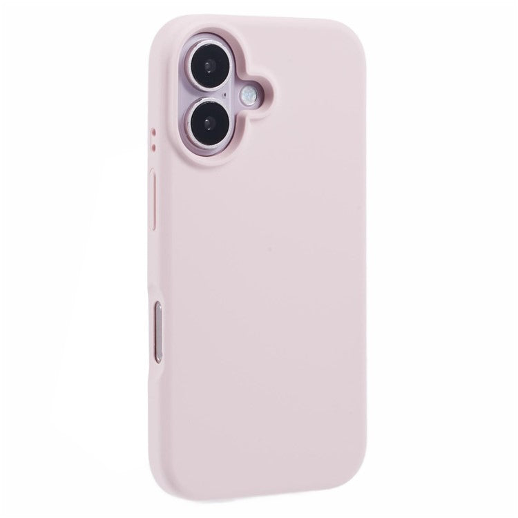For iPhone 16 Case PC+Liquid Silicone Anti-Scratch Lining Phone Cover - Pink