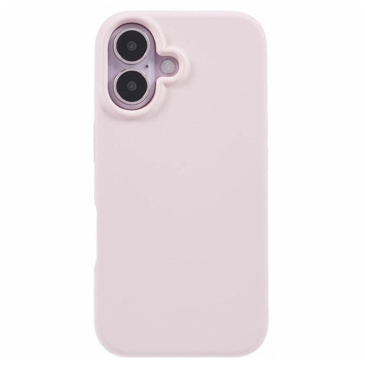 For iPhone 16 Case PC+Liquid Silicone Anti-Scratch Lining Phone Cover - Pink