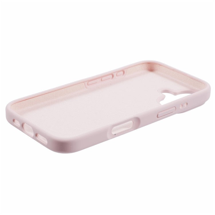 For iPhone 16 Case PC+Liquid Silicone Anti-Scratch Lining Phone Cover - Pink