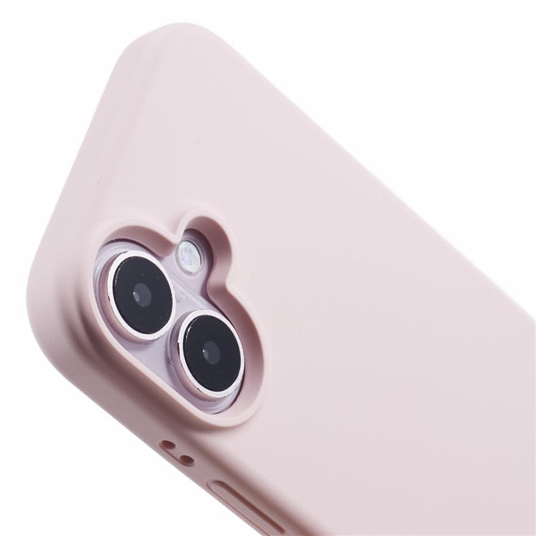 For iPhone 16 Case PC+Liquid Silicone Anti-Scratch Lining Phone Cover - Pink